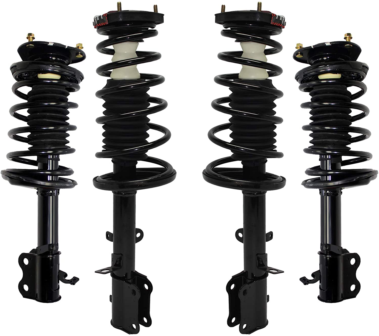 Detroit Axle - 4PC Complete Front and Rear Strut & Coil Spring Assembly for 1998 1999 2000 2001 2002 Chevy Prizm - [1993-97 GEO Prizm] - 1993-2002 Toyota Corolla