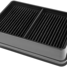 Replacement for Mitsubishi Lancer/Outlander Reusable & Washable Replacement High Flow Drop-in Air Filter (Black) (Black)