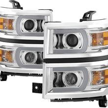 Carpart4u - LED Light Tube DRL Headlights for Chevy Silverado 1500 14-15 - Chrome/Clear Lens