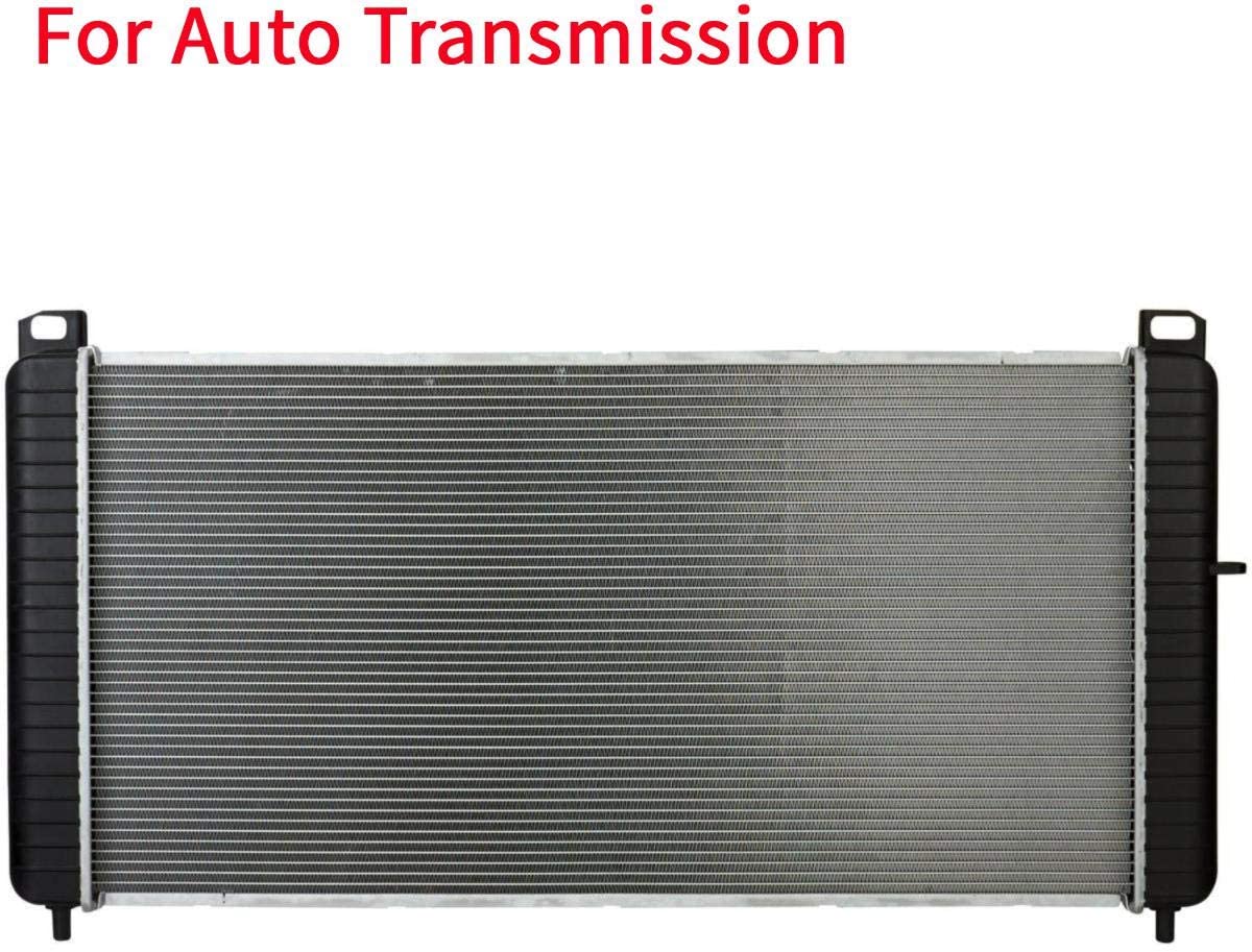 YHA AT Radiator Assembly with Oil Cooler Compatible with 02 Avalanche 2500 01-02 Silverado 2500HD 3500 Suburban 2500 Sierra 3500 Yukon XL 2500 8.1L 32mm Core CU2538