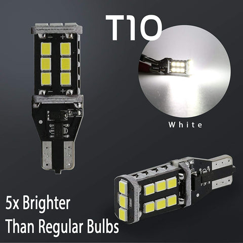 T10 921 912 LED Reverse Back Up 3RD Brake High Mount Stop Light Bulbs 6000K White 60W High Power 3535 Chip