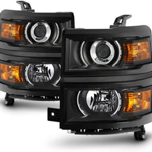 ACANII - For Black Projector Headlights 2014-2015 Chevy Silverado 1500 Pickup Headlamps Driver + Passenger Side