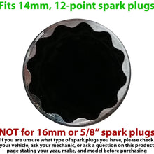 ATLIN Thin Wall Spark Plug Socket 12-Point, 14-millimeters Compatible with BMW, Nissan, Mini