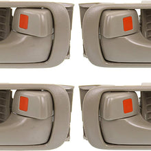 Interior Door Handle Compatible with Toyota Camry 2002-2006 Set of 4 Front and Rear Right Side and Left Side Beige Plastic Japan/Usa Built