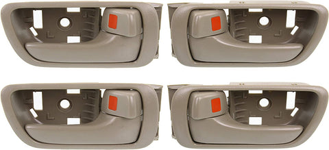 Interior Door Handle Compatible with Toyota Camry 2002-2006 Set of 4 Front and Rear Right Side and Left Side Beige Plastic Japan/Usa Built