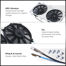For Mazda RX7 FD FD3S JDM Manual MT Transmisson Aluminum Radiator Dual 12" Cooling Blade Fan Shroud Cover Kit
