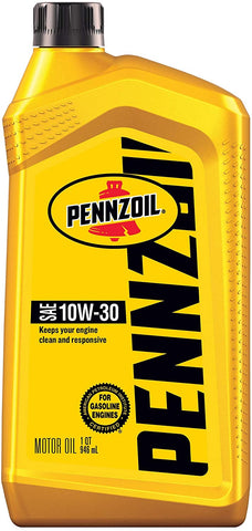 Pennzoil (550035052-6PK) SAE 10W-30 Motor Oil API GF-5- 1 Quart, (Pack of 6)