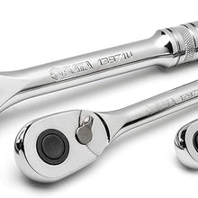 SATA 3-Piece Quick-Release Ratchet Set with Teardrop Head, Full-Polished Chrome Solid Handle, 1/4, 3/8, 1/2-Inch - ST14901U