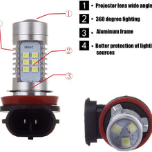 SCITOO White H11 LED Bulbs 30SMD LED Light with Projector for Fog Light Plug and Play Style,4Pcs