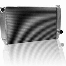 Griffin Radiator 1-55181-X MaxCool 22" x 16" 2-Row Universal Radiator with 1.25" Tube and Top, Left, Bottom, Right Outlets,Silver/Gray