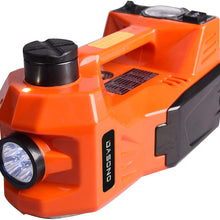 KUNFINE 2-in-1 Multifunctional Portable Car 5 Ton Electric Tire Lifting Auto Jacks Hydraulic Air Infatable Car Floor Jack LED Inflator Pump for Car SUV Trunk Sedan Van(6.1-17.7 inches)