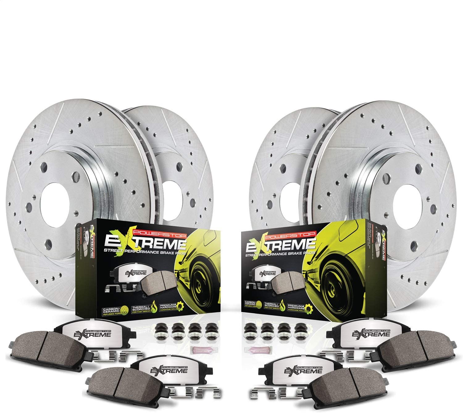 Power Stop K6167-26 Front & Rear Z26 Street Warrior Brake Kit Hyundai