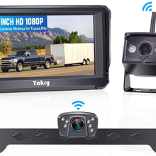 Yakry Y23 HD 1080P Digital Wireless Dual Backup Camera Hitch Rear View Camera for Cars,Trailers,Trucks,RVs,5th Wheels 5''Monitor with Highway Monitoring System Super Night Vision