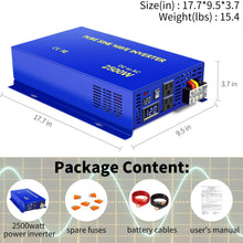 XYZ INVT Pure Sine Wave Inverter - 2500W 24V DC to 110V 120V AC with Wireless Remote Switch, 5000 watt Surge, Power Converter for RV, Camping, Solar System, Grid Off.
