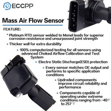 ECCPP Mass Air Flow Sensor Meter Hot Wire Sensor AFM MAF for Chevrolet C4500 C5500 Kodiak Silverado 2500 HD 3500 GMC C4500 C5500 Topkick Sierra 2500 HD 3500 2003 2004 2005 2006 2007