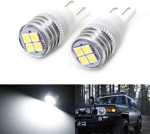 iJDMTOY (2) JDM Xenon White 4-SMD High Power LED Side Mirror Replacement Bulbs Compatible With 2007-2014 Toyota FJ Cruiser