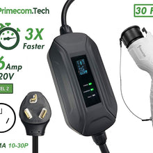 PRIMECOM Level 2 Electric Vehicle (EV) Charger (220V / 240Volt, 16Amp) Portable EVSE Smart Electric Car Charger, 30', 40', and 50 Feet Lengths (10-30P, 30 Feet)
