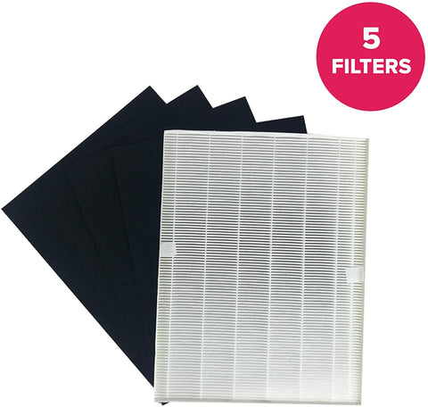 Crucial Vacuum Replacement Air Purifier Filter and Carbon Filter Kit – Compatible with Fellowes Part # HF-300 - Fit Fellowes AP-300PH Air Purifier Model – (1 Pack)