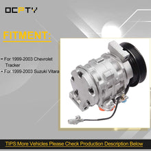 OCPTY CO 10686C Air Conditioner Compressor Compatible for 1999-2003 For Chevrolet for Tracker 2.0L 2002 for Suzuki for Vitara 1.6L