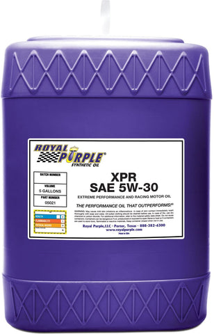 Royal Purple 05021 XPR 5W-30 Ultra-light Extreme Performance Synthetic Racing Motor Oil - 5 gal.