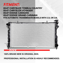Replacement for 05-07 Chrysler Voyager/Dodge Caravan 3.3L /3.8L AT Factory Style Aluminum Core 2795 Radiator