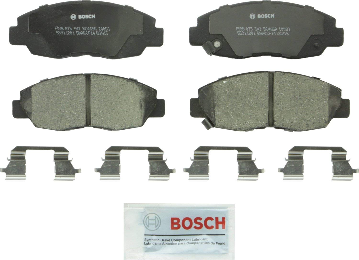 Bosch BC465A QuietCast Premium Ceramic Disc Brake Pad Set For: Acura EL; Honda Civic, Front