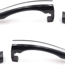 Set of 4 Exterior Door Handle Chrome/Black Front Rear Left Right For Hyundai Azera 2006 2011