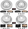 Power Stop CRK5828 Coated Brake Rotor & Ceramic Brake Pads- front & rear