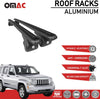 Roof Rack Cross Bars Lockable Luggage Carrier Fits Jeep Liberty KK 2008-2012 | Aluminum Black Cargo Carrier Rooftop Luggage Bars 2 PCS