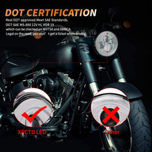 7 Inch LED Headlights with Mounting Bracket DOT Motorcycle Headlamp Kit For Touring Street Glide Road King Electra Glide Ultra Classic Fat Boy Tri Cvo Heritage Softail Slim Delux Ultra Limited Chrome