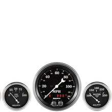AUTO METER 1750 Gauge Kit (Old TYME Black 5 Pc, 3 3/8" & 2 1/16", GPS Speedometer, Old TYME Black)