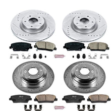 Power Stop K6170 Front & Rear Brake Kit with Drilled/Slotted Brake Rotors and Z23 Evolution Ceramic Brake Pads