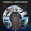 YABER Car Jump Starter, 2500A Peak 23800mAh Car Battery Jump Starter(All Gas or 8.0L Diesel) Portable Wireless Charger with LED Flashlight, EC5 Cigarette Lighter, Safety Hammer, LCD Screen