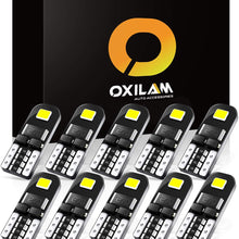 OXILAM 194 LED Bulbs Super Bright 6000K White with High Power Chipsets for T10 W5W 168 2825 LED Bulbs Replacement, Widely Used as Parking Lights Door Lights License Plate Lights (10 PCS)