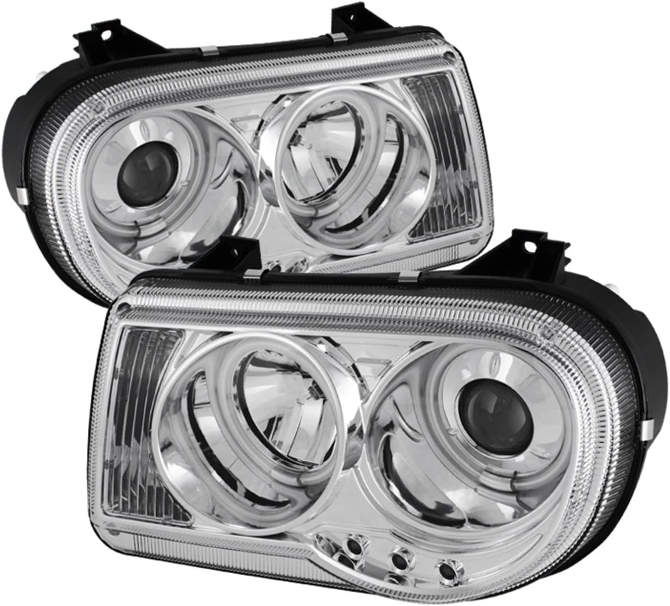 Spyder Auto PRO-YD-C300C-CCFL-C Chrysler 300C Chrome CCFL LED Projector Headlight with Replaceable LEDs (Chrome)