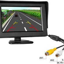 LeeKooLuu Car Rear View Monitor 4.3 LCD Color Display for Car/Truck/Vehicle Reverse View of Rear View Backup Camera System with Bracket Suction Cup Mount on Windshield Optional