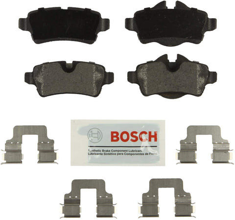 Bosch BE1309H Blue Disc Brake Pad Set with Hardware for Select 2007-15 Mini Cooper Vehicles - REAR