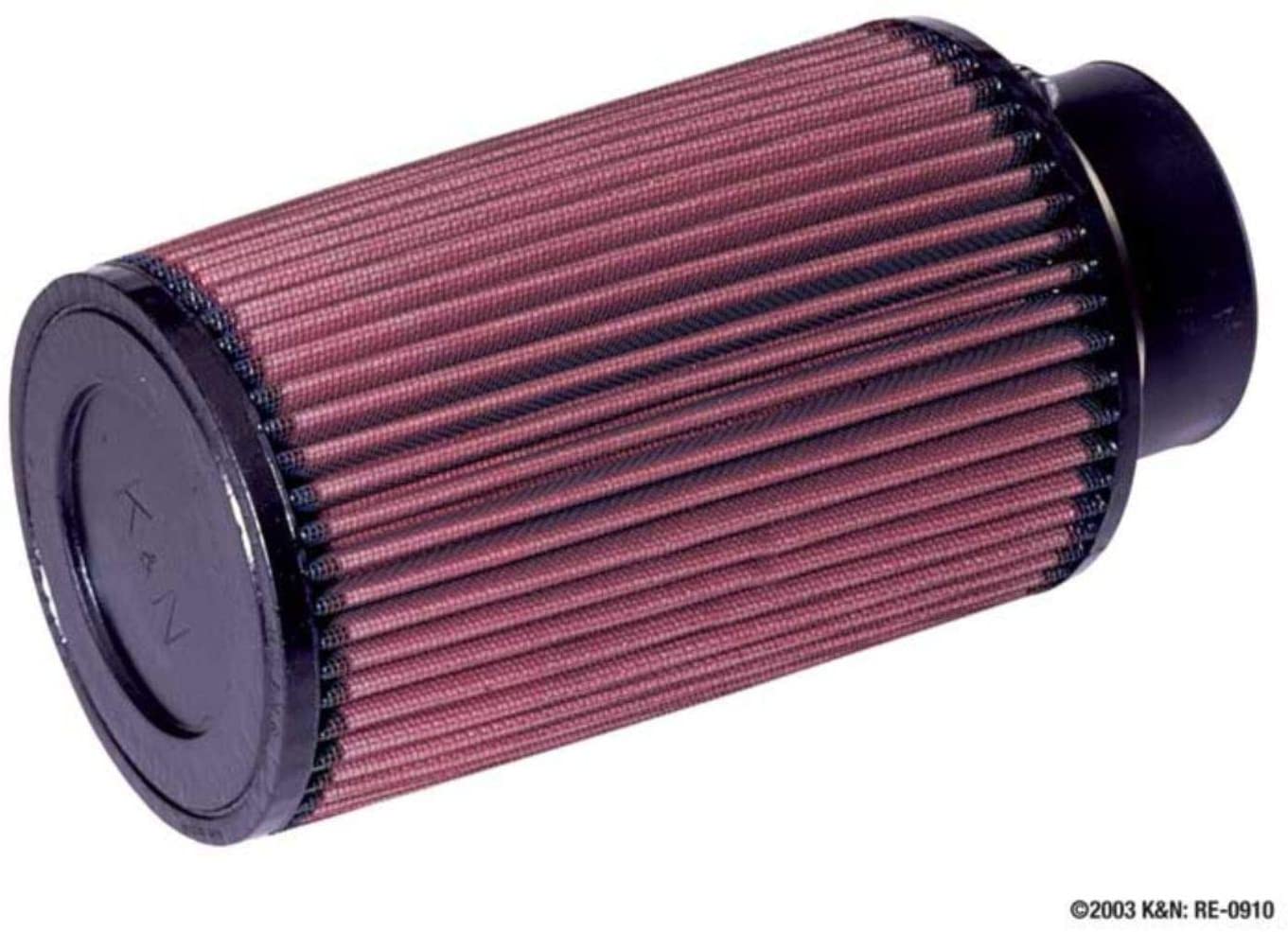 K&N Universal Clamp-On Air Filter: High Performance, Premium, Washable, Replacement Filter: Flange Diameter: 3 In, Filter Height: 8 In, Flange Length: 1.75 In, Shape: Round Tapered, RE-0910