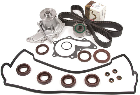 Evergreen TBK236VCT Fits 93-97 Geo Prizm Toyota Corolla 1.6L 4AFE Timing Belt Kit Valve Cover Gasket Water Pump
