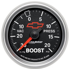 Auto Meter 3607-00406 GM Performance Parts Red 2-1/16" 30 in Hg-20 PSI Mechanical Boost-Vacuum Gauge