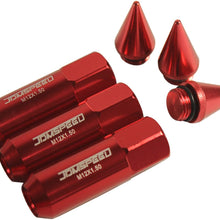 JDMSPEED New Red 20PCS M12X1.5 Cap Spiked Extended Tuner 60mm Aluminum Wheels Rims Lug Nuts