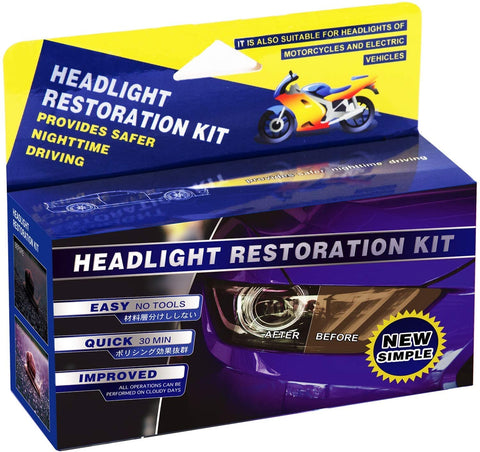 Plextone Headlights Restoration Kit Restore Dull Faded and Discoloured Headlights (estores Oxidation, Hazy, Yellow, Scratch) Car Headlight Cleaner with Exclusive UV Protection Clear Coat