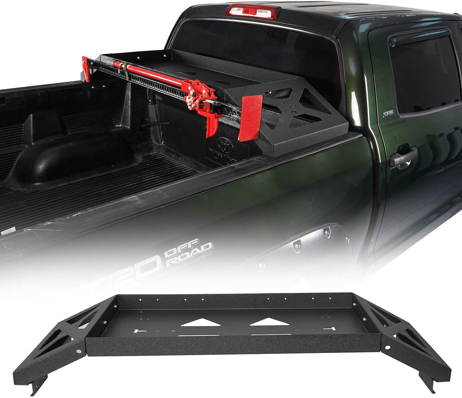 Hooke Road Tundra Bed Cargo Rack w/Lifting Jack Mount Compatible with Toyota Tundra 2007-2013 for 5.5', 6.5', or 8' Beds