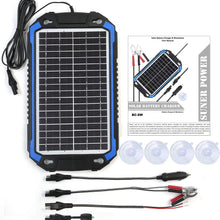 SUNER POWER 12V Solar Car Battery Charger & Maintainer - Portable 8W Solar Panel Trickle Charging Kit for Automotive, Motorcycle, Boat, Marine, RV, Trailer, Powersports, Snowmobile, etc.