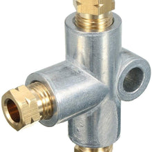 WHWEI 3 Way T Piece Tee Brake Pipe with 3 M10 Male Nuts Short Metric Copper 3/16 10mm Inch Distributor Replacement Parts Silver