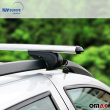 OMAC Auto Exterior Accessories Roof Rack Crossbars | Aluminum Lockable Silver Roof Top Cargo Racks | Luggage Ski Kayak Bike Snowboard Carriers Set 2 Pcs | Fits Mazda CX-5 2017-2021