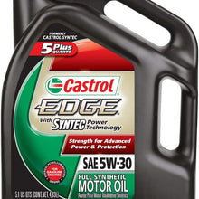 Castrol 03084C Edge 5W-30 Advanced Full Synthetic Motor Oil, 5 Quart