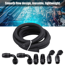 Fuel Transfer Hose, 12FT/360cm AN10 Fitting Stainless Steel Nylon Oil Fuel Hose Line with End