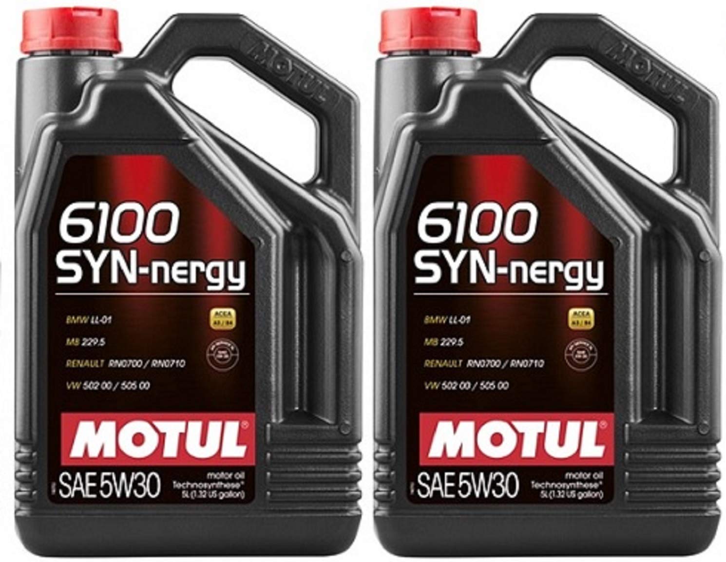 Motul 107972 Set of 2 6100 SYN-nergy 5W-30 Motor Oil 5-Liter Bottles