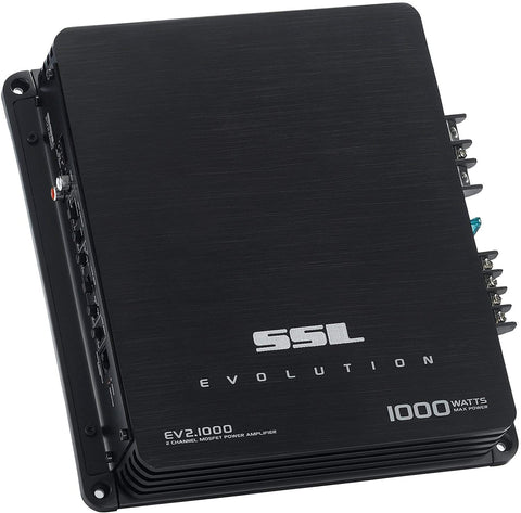 Sound Storm EV2.1000 Evolution 1000 Watt, 2 Channel, 2 to 8 Ohm Stable Class A/B, Full Range, Bridgeable, MOSFET Car Amplifier with Remote Subwoofer Control